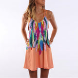 Boho Feathered Summer Dress